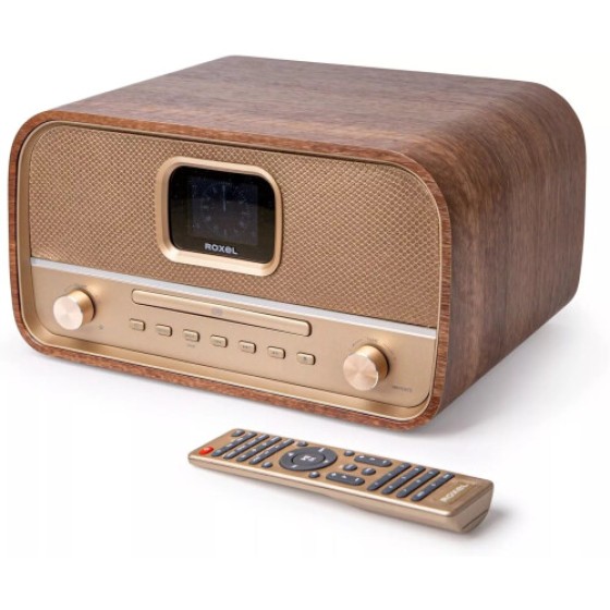 Roxel Amber オールインワン レトロ HiFi オーディオ システム、CD プレーヤー、Bluetooth、DAB/DAB+ 搭載